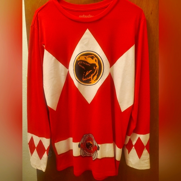 Power Rangers - Mighty Morphin - Red Long Sleeve Shirt w/ "helmet" Sunglasses - Picture 8 of 8